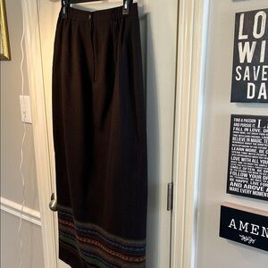 Vintage Colorful Patterned Wool Blend Lined Pencil Skirt